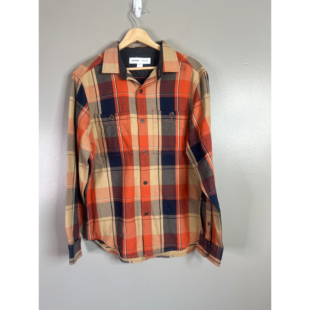 Old Navy Mens Plaid Flannel Button Down Shirt Regular Fit gorpcore camping fall - Picture 1 of 6